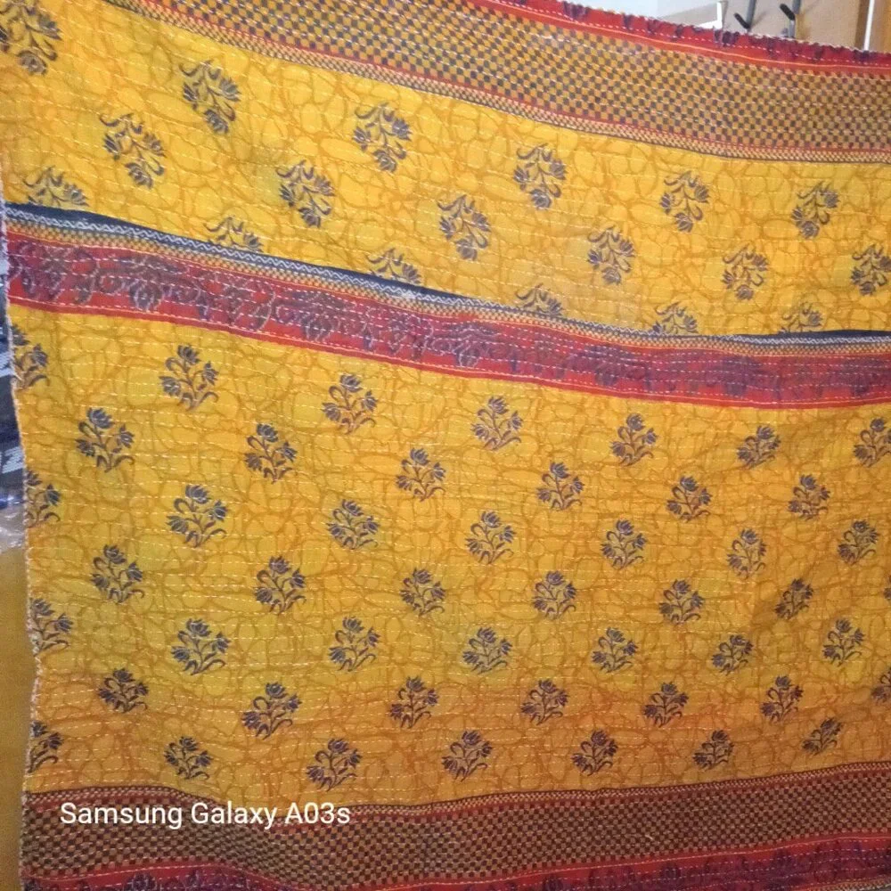 Handmade kantha quilt